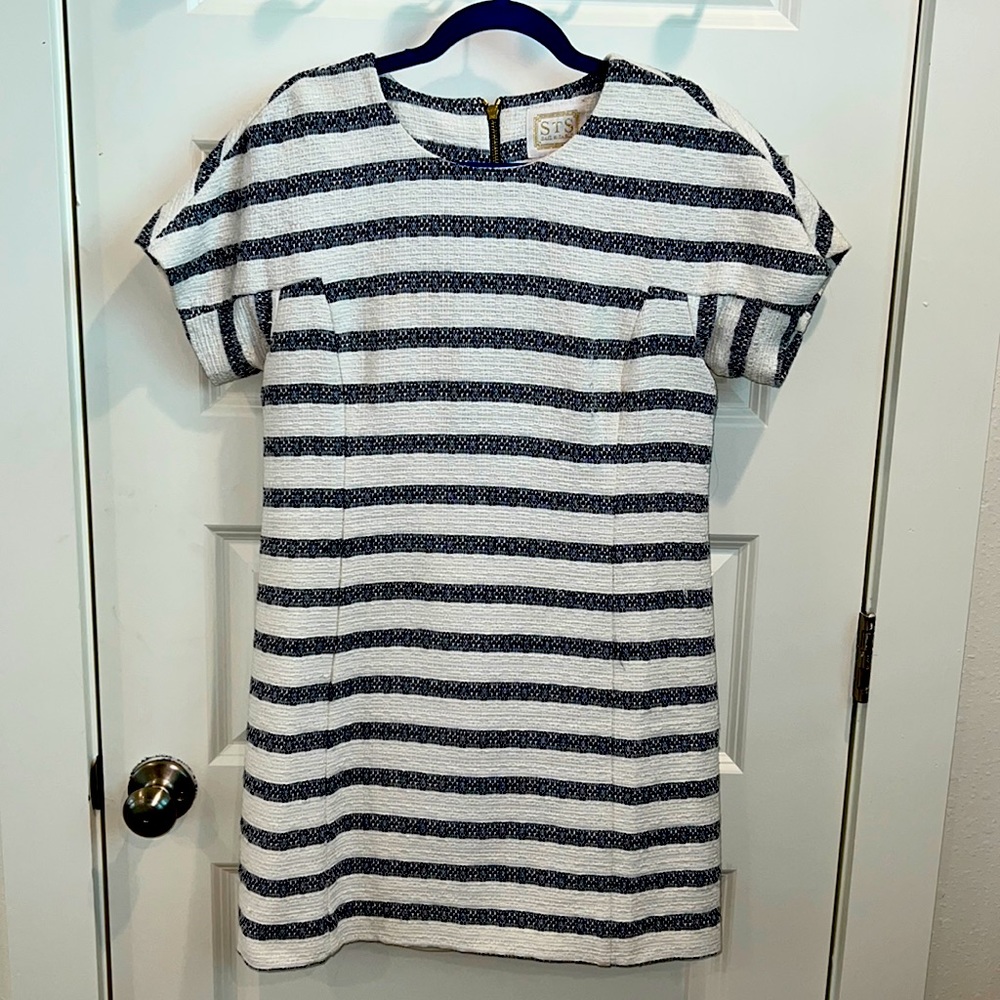 [Sail to Sable] Boucle Striped Shift